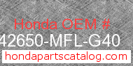 Honda 42650-MFL-G40 genuine part number image