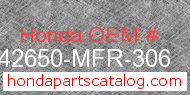 Honda 42650-MFR-306 genuine part number image
