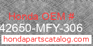 Honda 42650-MFY-306 genuine part number image