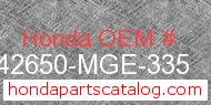 Honda 42650-MGE-335 genuine part number image