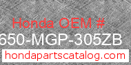 Honda 42650-MGP-305ZB genuine part number image