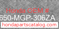 Honda 42650-MGP-306ZA genuine part number image