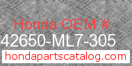 Honda 42650-ML7-305 genuine part number image