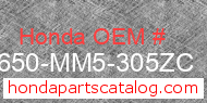 Honda 42650-MM5-305ZC genuine part number image