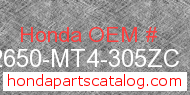 Honda 42650-MT4-305ZC genuine part number image