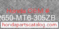 Honda 42650-MT6-305ZB genuine part number image