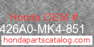 Honda 426A0-MK4-851 genuine part number image