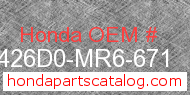 Honda 426D0-MR6-671 genuine part number image