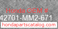 Honda 42701-MM2-671 genuine part number image