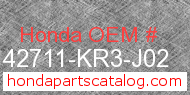 Honda 42711-KR3-J02 genuine part number image