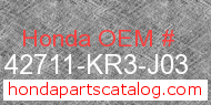 Honda 42711-KR3-J03 genuine part number image