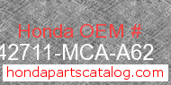 Honda 42711-MCA-A62 genuine part number image