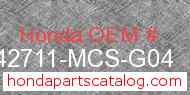 Honda 42711-MCS-G04 genuine part number image