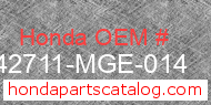 Honda 42711-MGE-014 genuine part number image