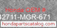 Honda 42711-MGR-671 genuine part number image