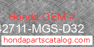 Honda 42711-MGS-D32 genuine part number image