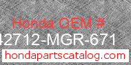Honda 42712-MGR-671 genuine part number image