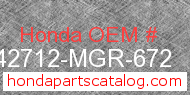 Honda 42712-MGR-672 genuine part number image