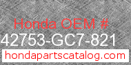 Honda 42753-GC7-821 genuine part number image