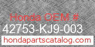 Honda 42753-KJ9-003 genuine part number image