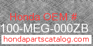 Honda 43100-MEG-000ZB genuine part number image