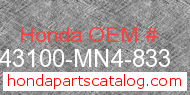 Honda 43100-MN4-833 genuine part number image