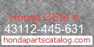 Honda 43112-445-631 genuine part number image