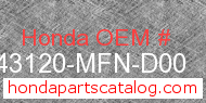 Honda 43120-MFN-D00 genuine part number image