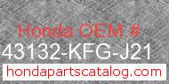 Honda 43132-KFG-J21 genuine part number image