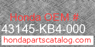 Honda 43145-KB4-000 genuine part number image