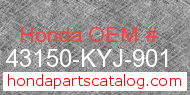 Honda 43150-KYJ-901 genuine part number image