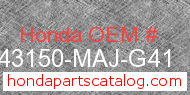 Honda 43150-MAJ-G41 genuine part number image