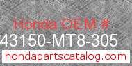 Honda 43150-MT8-305 genuine part number image