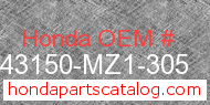 Honda 43150-MZ1-305 genuine part number image