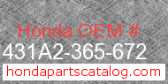 Honda 431A2-365-672 genuine part number image