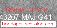Honda 43207-MAJ-G41 genuine part number image