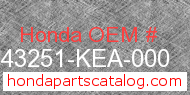 Honda 43251-KEA-000 genuine part number image