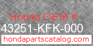 Honda 43251-KFK-000 genuine part number image