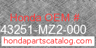 Honda 43251-MZ2-000 genuine part number image