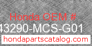 Honda 43290-MCS-G01 genuine part number image