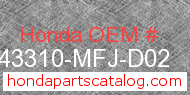 Honda 43310-MFJ-D02 genuine part number image