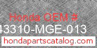 Honda 43310-MGE-013 genuine part number image