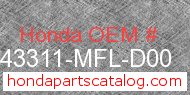 Honda 43311-MFL-D00 genuine part number image