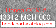 Honda 43312-MCH-000 genuine part number image