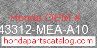 Honda 43312-MEA-A10 genuine part number image