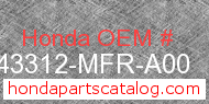 Honda 43312-MFR-A00 genuine part number image