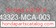 Honda 43323-MCA-003 genuine part number image