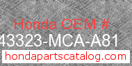 Honda 43323-MCA-A81 genuine part number image