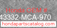 Honda 43332-MCA-970 genuine part number image