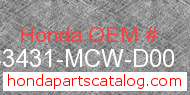 Honda 43431-MCW-D00 genuine part number image